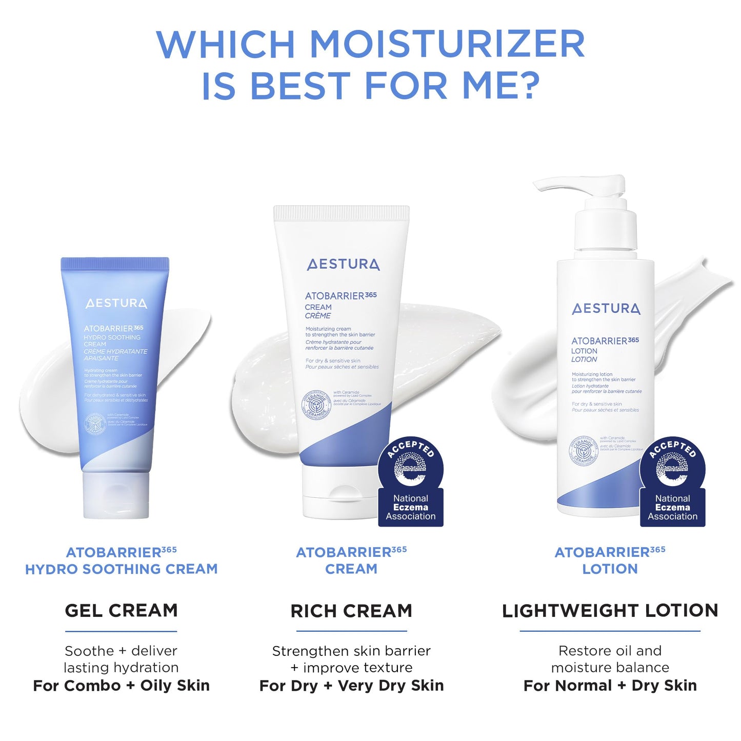 AESTURA ATOBARRIER365 Hydro Soothing Gel Cream Moisturizer with Ceramides for Moisture Barrier Repair | Lightweight Hydration, Instant Cooling, Suitable for Sensitive Skin, 60ML / 2.03 fl.oz.