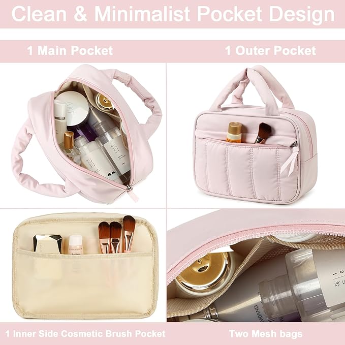 Makeup Bag for Women Cosmetic Bag Large Make Up Organizer Travel Toiletry Bags Waterproof Zipper Tote Pouch Purse for Girls