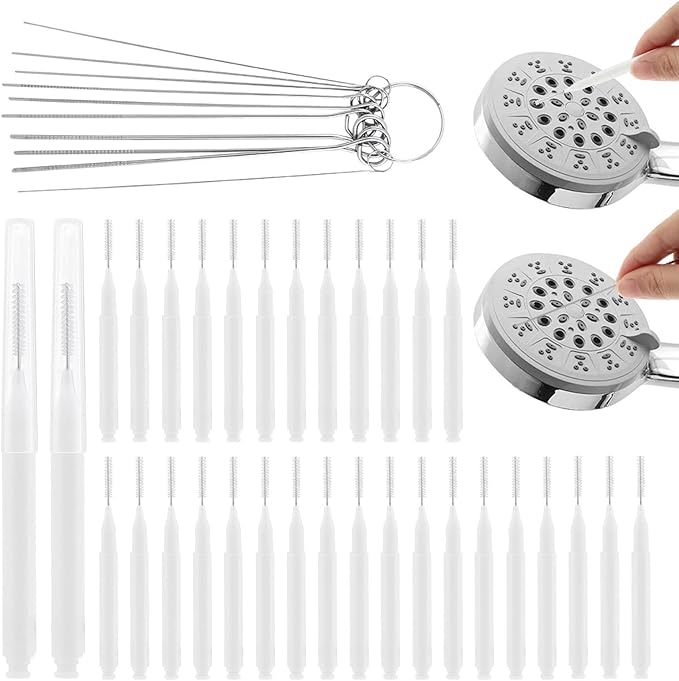 Shower Head Cleaning Brush for Small Hole, 40Pcs Multisize Shower Head Cleaner Picks, Anti Clogging Showerhead Cleaner Brushes for Nozzle Pore Gaps Keyboard
