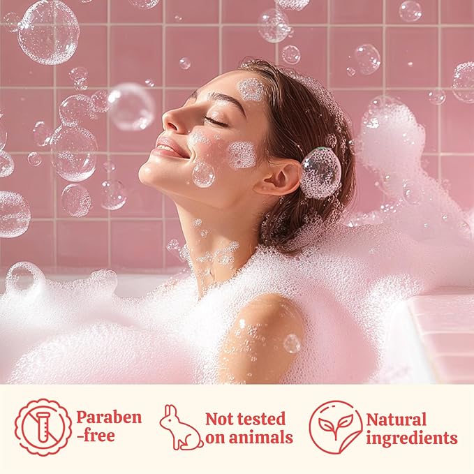 Bath & Body Rose Spa Set - 8 Pcs Gift for Women, Self Care Kit Includes Wine Tumbler, Sleep Eye Mask & More