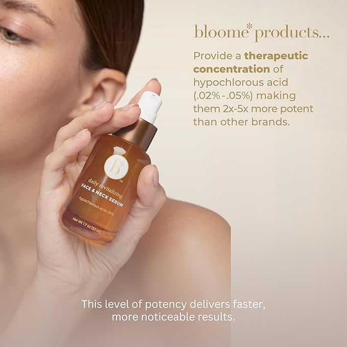 Bloome* .05% Hypochlorous Acid Serum for Face & Neck - 50ml HOCL - Gentle Soothing Skin Support, Assists in Skin Balance, Support Skin Comfort, Encourages Skin Wellness, Helps Maintain Skin Appearance