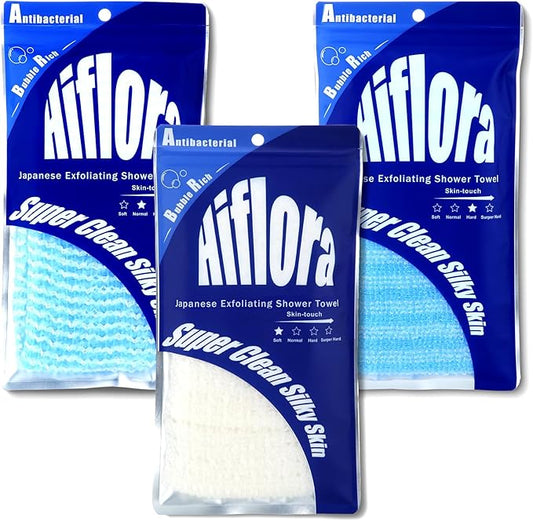 3 Pack Back Exfoliator for Shower and Dead Skin Removal, Exfoliating Body Scrubber for Smooth Skin Japan Washcloth for Shower & Bath, Versatile Body Scrub Towel