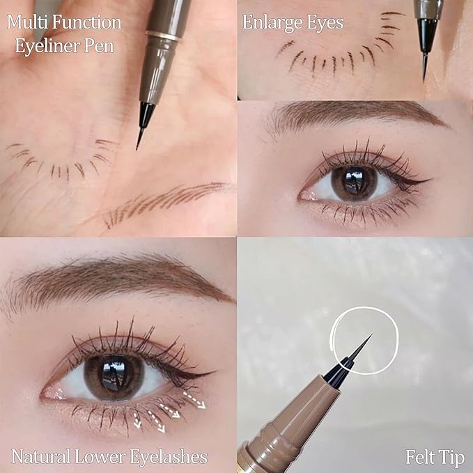 Black Liquid Eyeliner, Liquid Eye Liner Waterproof And Smudge Proof Eyeliner Makeup, High-Pigmented Liquid Eyeliner Pen For Women Long-Lasting Wear, Felt Tip, Smooth, Quick Drying, Lightweight