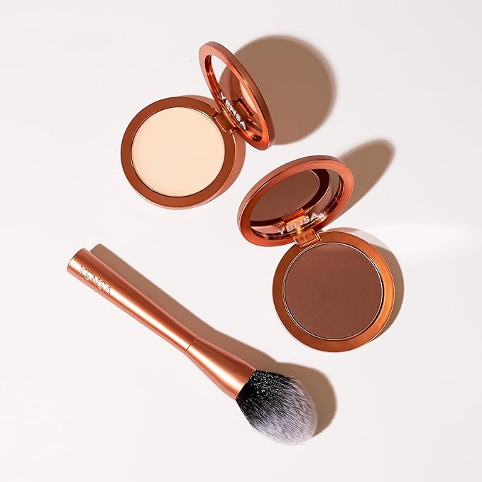 YENSA Super Serum Silk Powder Foundation - Matte Foundation Makeup to Blur and Smooth Pores - Provides a Radiant and More Even Skin Tone for a Natural, Healthy Glow - Medium 3 (0.35 oz)