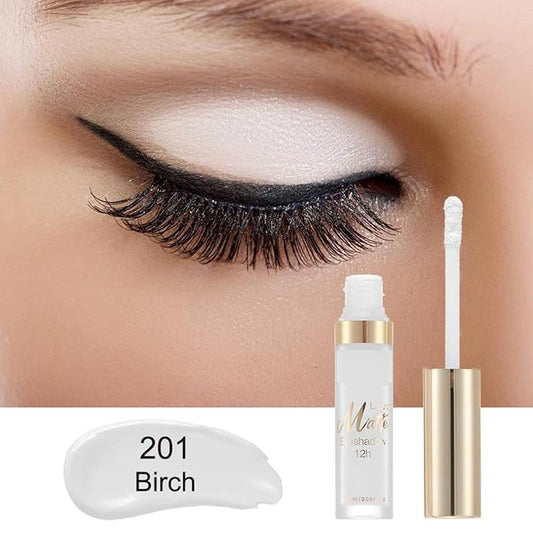 MAEPEOR Matte Liquid Eyeshadow 8 Colors Naked Smooth Creamy Eyeshadow Long Lasting and Waterproof Lightweight Cream Eye Shadow (P01 Birch)