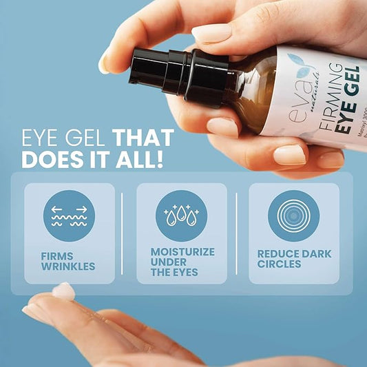 Anti-Aging Eye Gel - Luxurious Hydrating Under Eye Cream For Dark Circles and Puffiness, Bags, Crows Feet, Wrinkles - With Hyaluronic Acid & Skin-Firming Peptides Serum 2 oz (2 Pack)