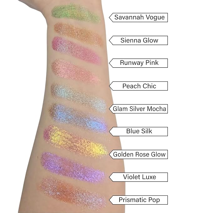9-Color Multichrome Eyeshadow Palette - Ultra-Pigmented, Long-Lasting, & Water Proof Eye Shadow - Blendable & Shimmering Metallic Eyeshadow for All Skin Tones - Perfect for Day-to-Night Looks