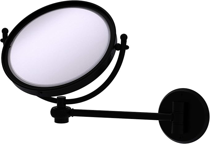 Allied Brass WM-5T/3X-BKM 8 Inch Wall Mounted 3X Magnification Make-Up Mirror, Matte Black