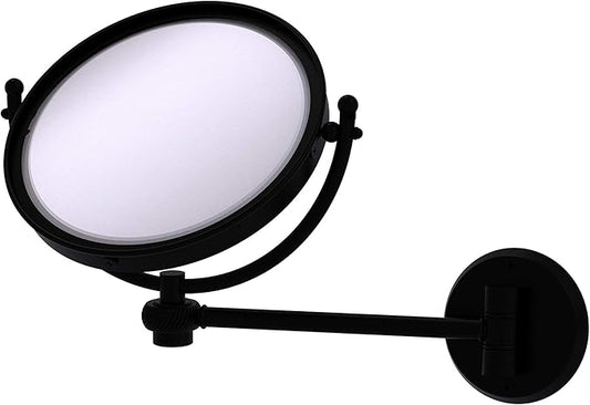 Allied Brass WM-5T/3X-BKM 8 Inch Wall Mounted 3X Magnification Make-Up Mirror, Matte Black