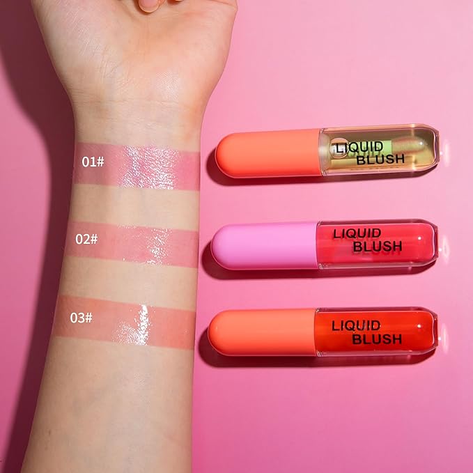 YCLUOYANG-Color Changing Blush Oil, Liquid Blush Oil for Cheeks, Long-lasting Color Pigments, Clear Blush For All Skin Tones