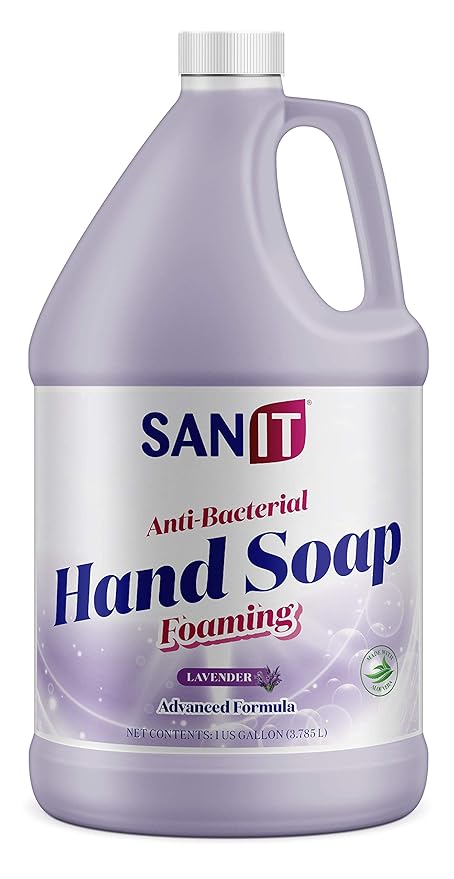 Sanit Antibacterial Foaming Hand Soap Refill - Advanced Formula with Aloe Vera and Moisturizers - All-Natural Moisturizing Hand Wash - Made in USA, Lavender, 1 Gallon