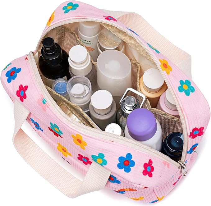 Makeup Bag for Women Cosmetic Bag Large Make Up Organizer Travel Toiletry Bags Waterproof Zipper Tote Pouch Purse for Girls