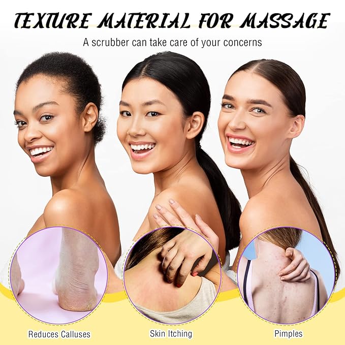 5 Pcs Back Scrubber for Shower Exfoliating Body Exfoliating with Handles Washcloth Towel Pull Strap Shower Scrubber for Body Cleans Skin Massages for Women Men One Size