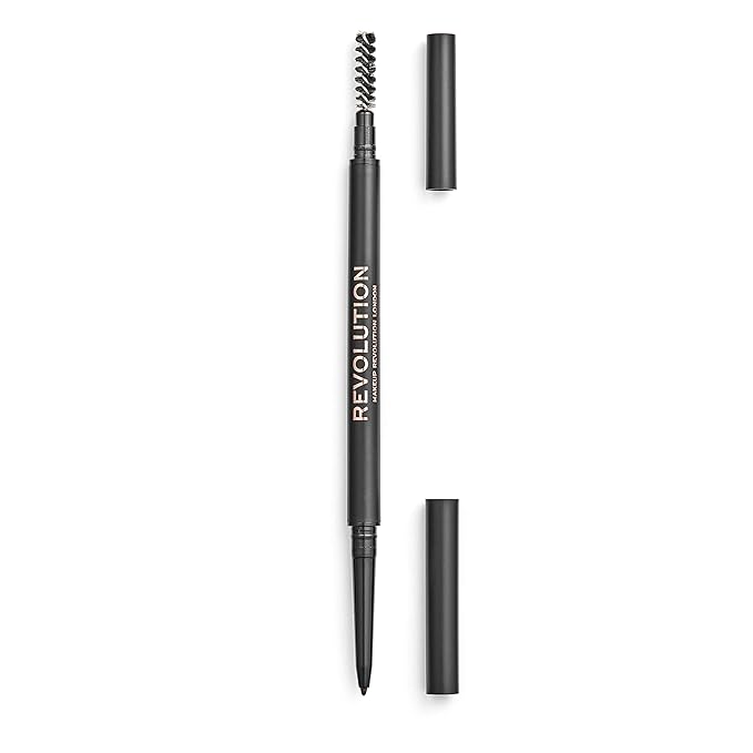 Revolution, Precise Brow Pencil, Double Ended, Ultra-Fine Pencil Tool, Includes Spoolie Brush, Medium Brown