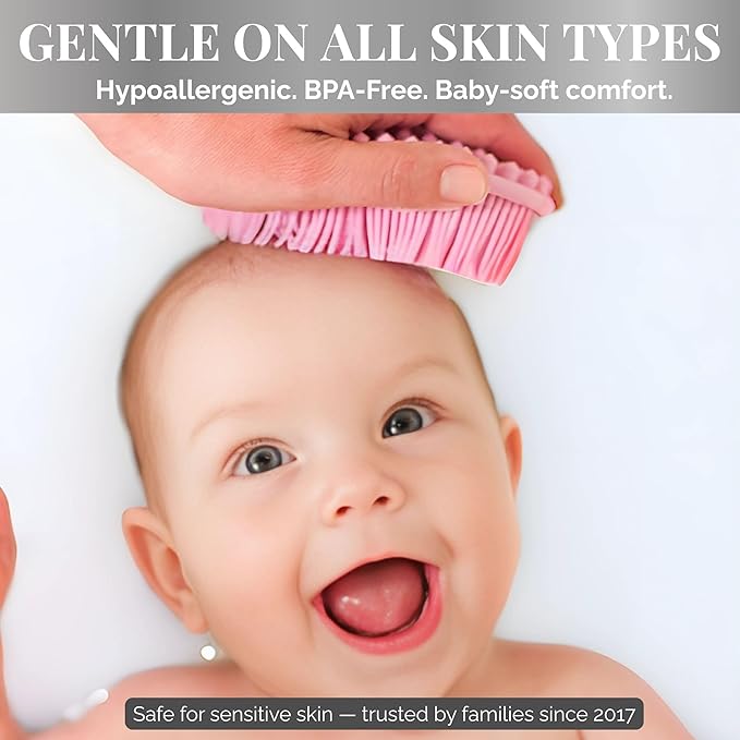 Avilana Silicone Body Scrubber – Dual-Sided Exfoliator for Men & Women, Gentle Loofah Alternative, Easy-to-Clean Silicone Shower Scrubber (S2-Blue)