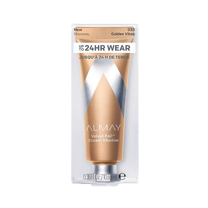 Almay Velvet Foil Cream Shadow, Golden Vibes, 0.36 fl. oz., metallic eyeshadow