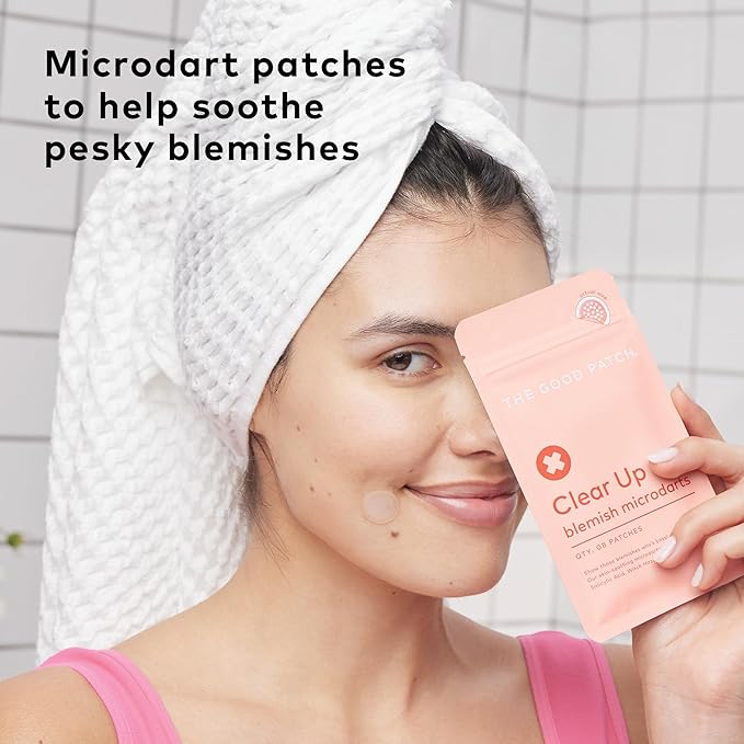 The Good Patch Clear Up, Microdart Blemish Patches, Fast - Starts Working in 2 Hours, Made with Salicylic Acid, Witch Hazel and Tea Tree Oil, For Face and Pimples (16 Total Microdart Patches)