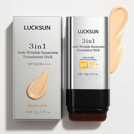 3 In 1-Foundation Stick, Flawless Eraser Foundation Stick With Brush, SPF 50++++ Multi-Use Makeup Lightweight, Moisturizing Double (Moderate)