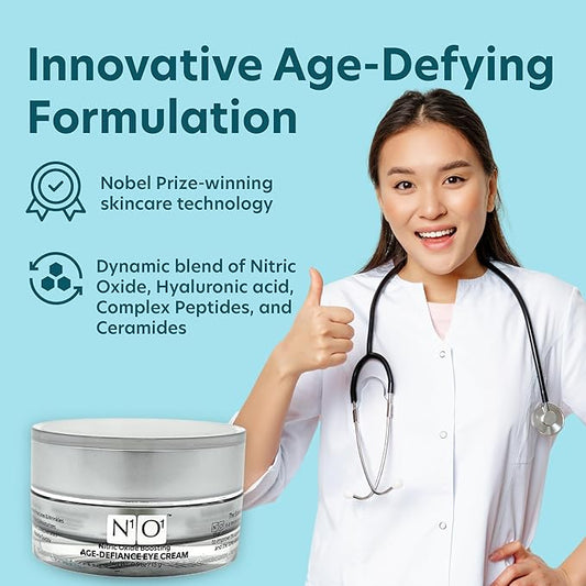 Age-Defiance Eye Cream - Day & Night Moisturizer with Nitric Oxide, Hyaluronic Acid, Complex Peptides, Ceramides - Hydrating Eye Cream for Dark Circles, Wrinkles, Fine Lines, Puffiness - 0.5 oz.