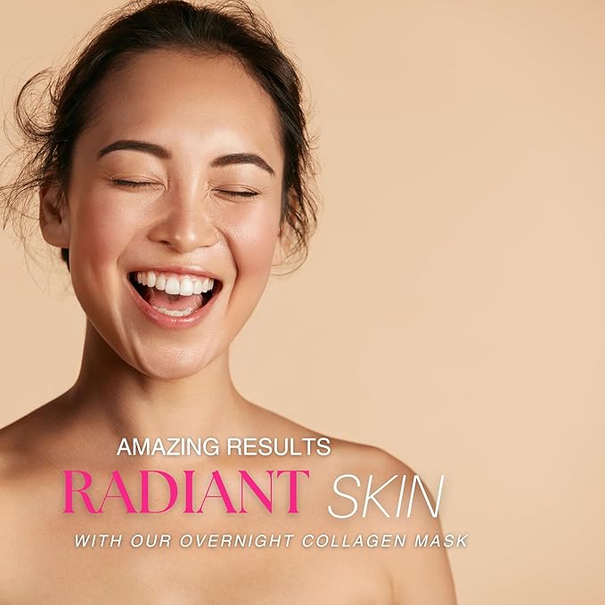 Bio-Collagen Face Mask, Deep Hydrating Overnight, Korean Skin Care, Facial Masks for Women, Pore Minimizing, Firming & Anti-Aging, Beauty Sheet Masks, 34g x 4-pack