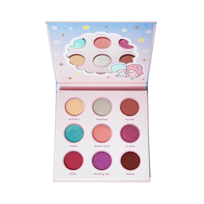 The Crème Shop x Sanrio Little Twin Stars Dream Cloud Eyeshadow Palette: 9 Versatile Pigments Ethereal Mattes to Shimmers Ultra-Rich Pigmentation Compact with Mirror (Set of 1)