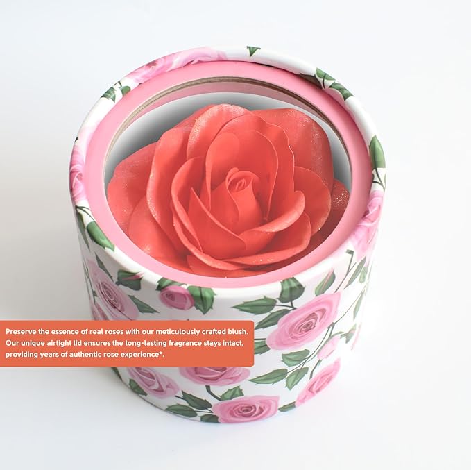 3D petal rose makeup blush gift highlighter Rare beauty blush rubor forma de rosa real rose flower red blush (Orange)