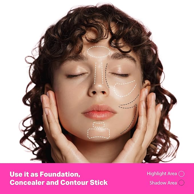 Ruby Kisses Natural Full Coverage 3-In-1 Stick Foundation. Easy to Apply, Hydrating, Lightweight, Long Lasting, Concealer and Contour Stick for Face Makeup (Warm Coconut)