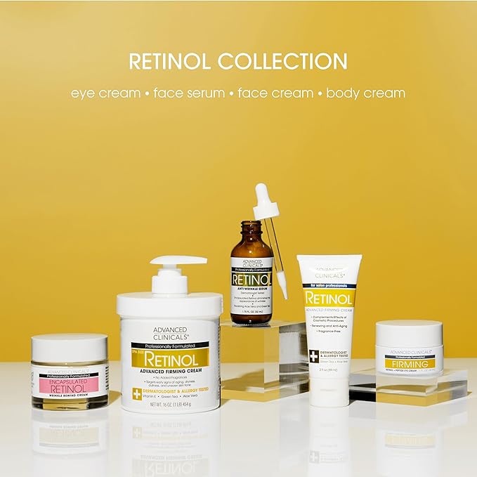 Advanced Clinicals Retinol Serum For Face | Visible Anti Aging Retinol Serum Skin Care Face Moisturizer With Vitamin E Helps Improve Look Of Wrinkles, Fine Lines, & Uneven Skin Tone, 2-Pack