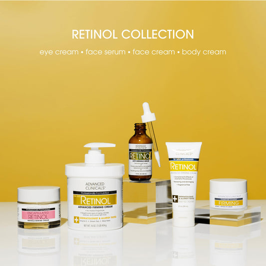 Advanced Clinicals Advanced Retinol Eye Balm + Peptides Face Moisturizer Cream | Visible Anti Aging Under Eyes Cream Improves Appearance Of Wrinkles, Fine Lines, Puffiness, & Dark Circles, 1 Fl Oz