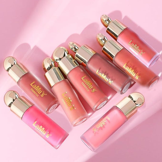 LaMu'S COSMETICS Soft Pinch Weightless Liquid Blush, Long-Lasting Beauty Natural Waterproof Face Liquid Blush For All-Day Wear (Happy-Cool Pink, 0.25fl.oz/7.5ml)