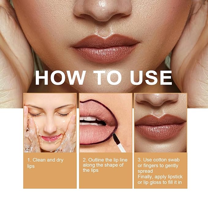 3PCS Lip Liner，Peel Off Lip Liner Tattoo, Peel Off Lip Stain, Long Lasting Lip Stain Peel Off, Infused with Hyaluronic Acid & Vitamin E, Makeup Gift for Women (red, 3)