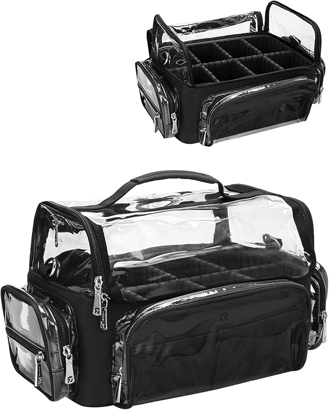 Makeup Brush Case, Extra Large Makeup Brush Bag XL Professional Makeup Artist Must Haves Travel Case with Stand Up Brush Slots Cosmetic Organizer Bag, Full Open Easy to Access, with Adjustable Strap