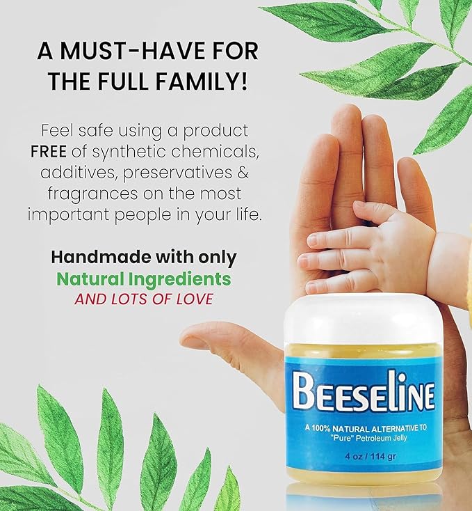 Beesalene Original Unpetroleum - 100% Natural & Hypoallergenic Alternative to Petroleum Jelly - Lips, Hands, Baby, Makeup Remover and More (8 Ounce)