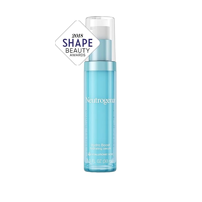 Neutrogena Hydro Boost Hydrating Hyaluronic Acid Serum, Oil-Free and Non-Comedogenic Face Serum Formula for Glowing Complexion, Oil-Free & Non-Comedogenic, 1 fl. oz (Pack of 2)