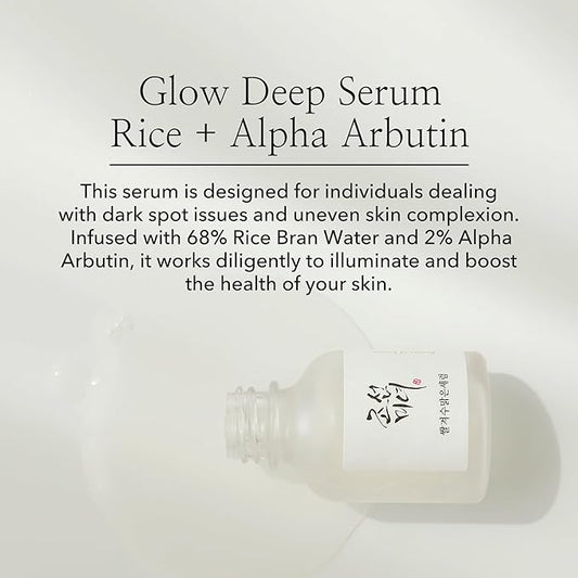 Beauty of Joseon Glow Deep Serum Rice Alpha-Arbutin for Uneven Dull Skin Tone, Daily Korean Skin Care for Men and Women 30ml, 1 fl.oz