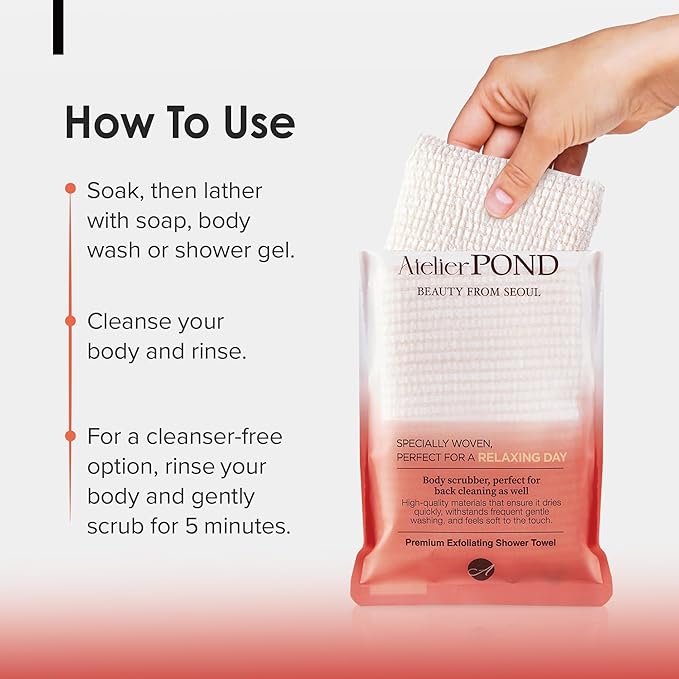 Korean Premium Exfoliating Washcloth – Made of Cotton & Linen for a Relaxing Day, Spa-Quality for Relaxation, Made in Korea