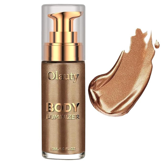 Liquid Illuminator, Firstfly Body Highlighter Makeup Smooth Shimmer Glow Liquid Foundation for Face & Body（#03 Glistening Bronze）