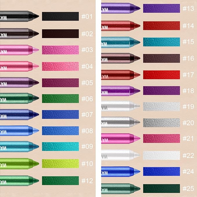 7 Colorful Eyeliner Pen Set, Eye Shadow Pencil, Pearl Eyeliner Kit Metallic Glitter Eye liner Pencil for Women Eye&Lip Liner Professional Eye Makeup Set Colorful Eye Color (7PCS B)