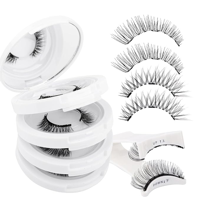 4-Pairs Reusable Magnetic Eyelashes with Applicator: Natural Look, Reusable, No Glue or Liner Needed, Wendy, K8+604-1