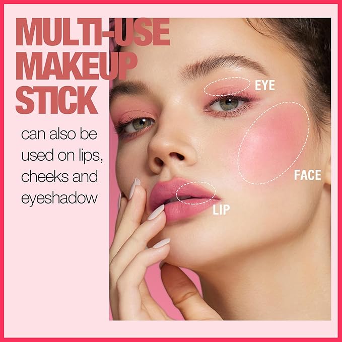 MIELIKKI Cream Blush Stick for Cheeks, Multi-Use Moisturizer Stick Blush, Luxuriously Blendable Color, Natural Dewy Finish, Soft Pink Blush Color, Long Lasting, Waterproof