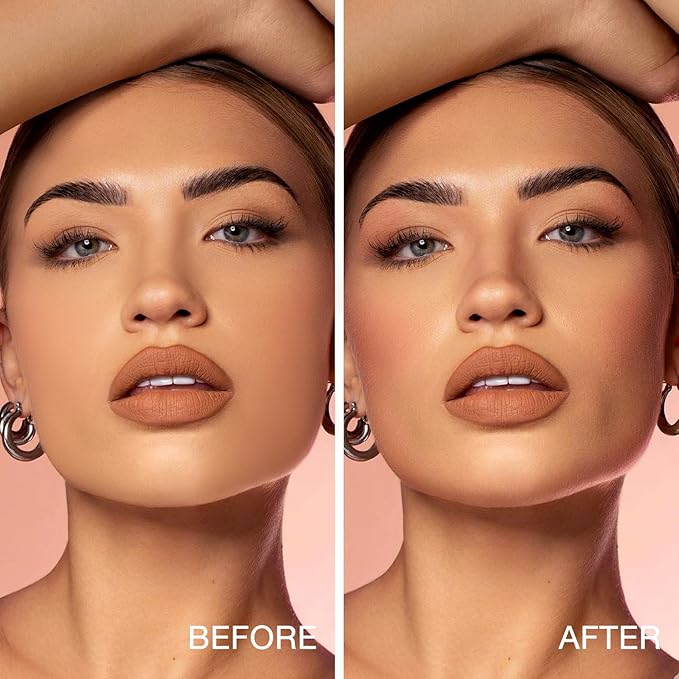 Boobeen Soft Matte Bronzer, Contour Palette for Face, Bronzing & Blush Powder for Contouring, Long-lasting Buildable Bronzed Shimmer