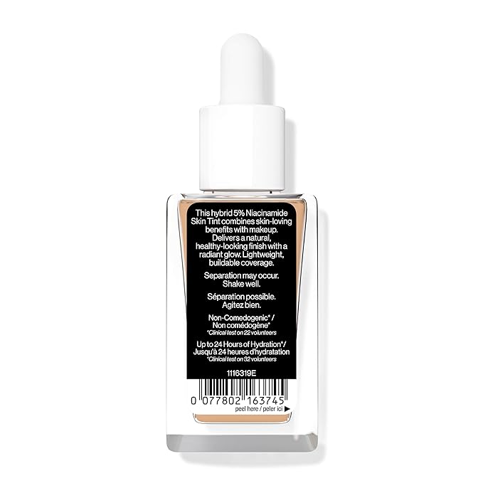 wet n wild Bare Focus Skin Tint, 5% Niacinamide Enriched, Buildable Sheer Lightweight Coverage, Natural Radiant Finish, Hyaluronic & Vitamin Hydration Boost, Cruelty-Free & Vegan - Cream Beige