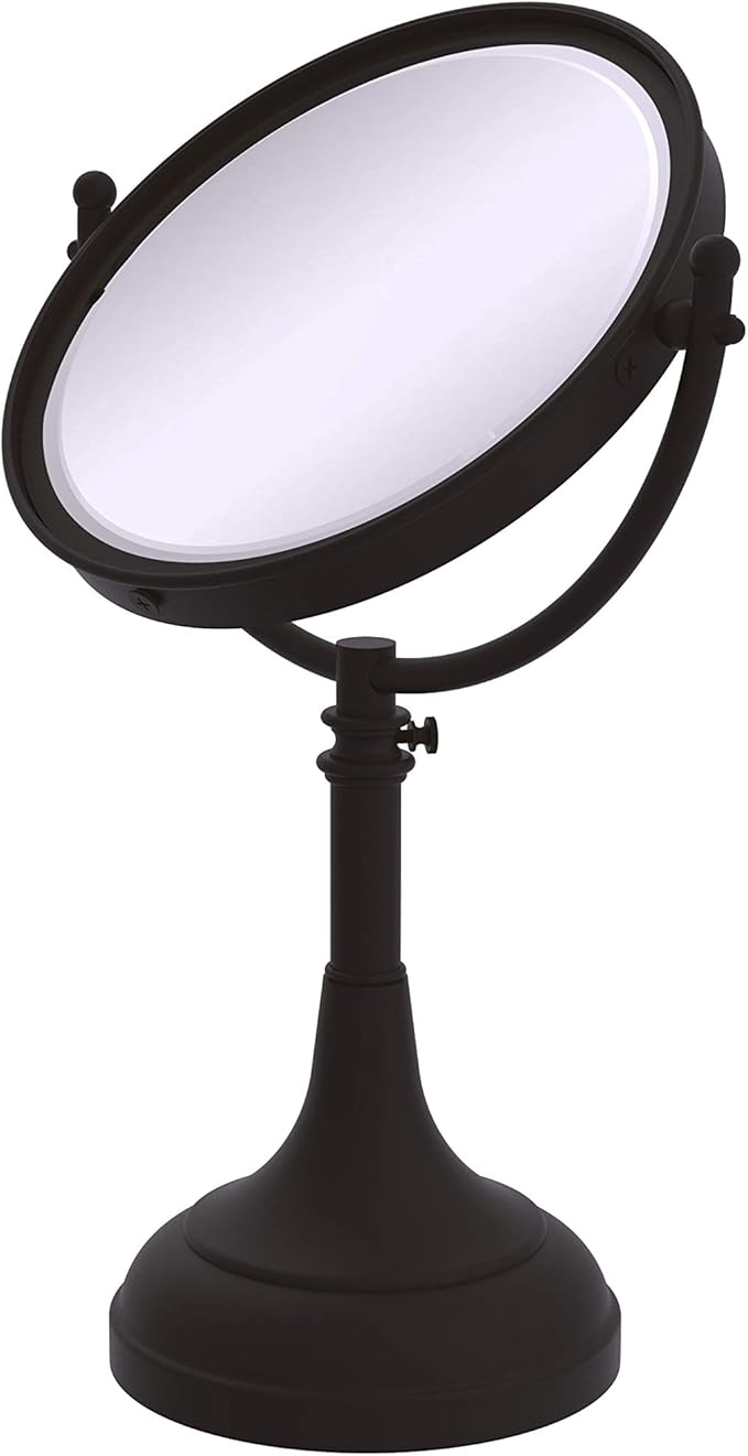 Allied Brass DM-1/5X Height Adjustable 8 Inch Vanity Top 5X Magnification Make-Up Mirror, Oil Rubbed Bronze