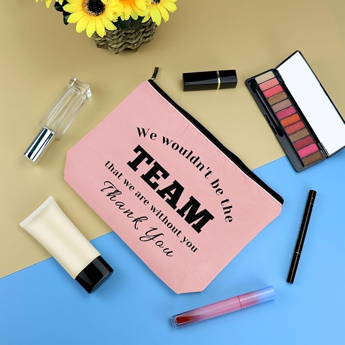 Boss Leader Appreciation Makeup Bag for Women Employee Manager Supervisor Coach Thank You Cosmetic Bag Colleague Leaving Boss Day Birthday Thanksgiving Gift Oxford Cloth Travel Pouch