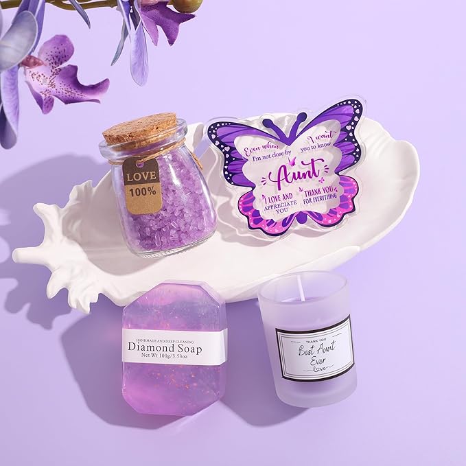 Aunt Christmas Mothers Day Birthday Gifts 10Pcs Set, Premium Natural Skincare Set - Body Care Kit, Ideal Gifts for Aunt Mother's Day (Aunt)