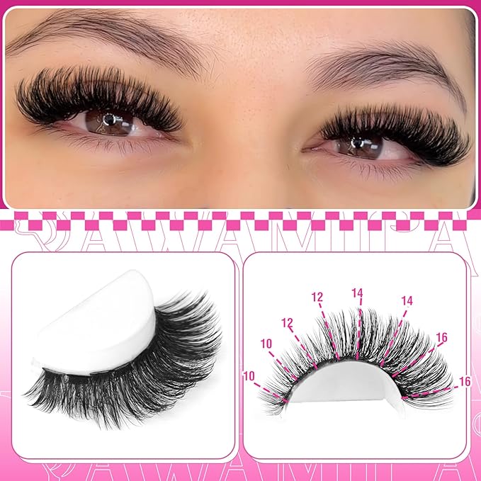 Yawamica Cluster Eyelash Extensions Fluffier 10-16mm Wispy Lash Clusters 100D Thick Volume Individual Lashes D Curly Eyelash Clusters 240pcs DIY Lash Extension at Home for Beginners