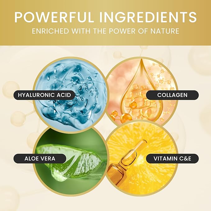 24K Gold Under Eye Patches, Under Eye Mask Dark Circles and Puffiness, Wrinkles Patches with Hydrogel, Collagen Eye Pad Improves Elasticity Self Care,16 Pairs (2 packs)