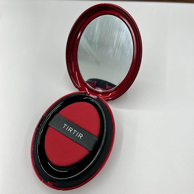 TIRTIR Mask Fit Red Cushion Foundation | Full coverage, Weightless, Skin fit, Satin Glow Finish, Korean Makeup, beauty, Tattoo cover up, Buildable (#33W Ginger, 0.63 Fl Oz)