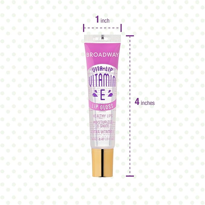 Ruby Kisses Broadway Vita-Lip Clear Lip Gloss (Vitamin E 6 Pack), Ultra-Hydrating & Soothing Formula with Multi-Vitamin Oils, High-Shine Non-Sticky Finish, Healing Lip Balm for Healthy Lips