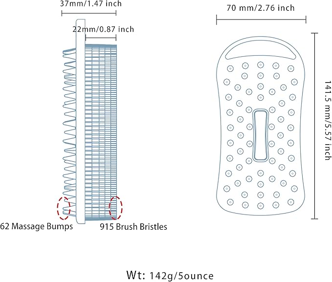 2 PC Silicone Exfoliating Body Scrubber, 2 in 1 Silicone Body Shampoo Brush, Soft Silicone Loofah for Sensitive Skin, Shower Silicone Hair Scalp Massager, Easy to Clean, Lather Well (Blue&Black)